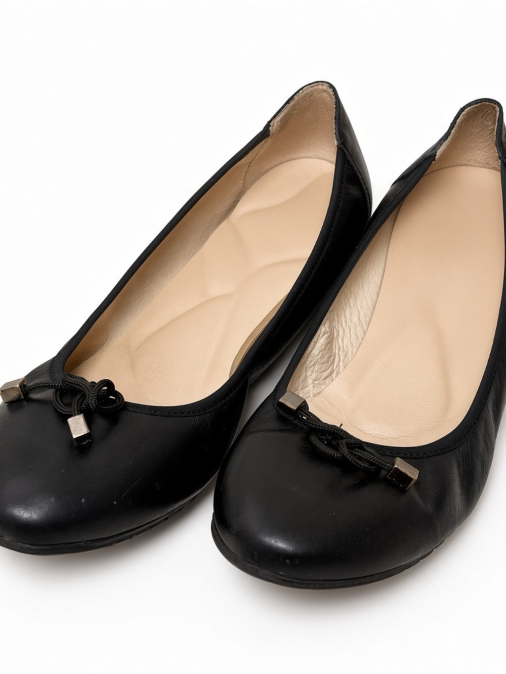 Seraphine Black Ballet Flats with Bow Accent